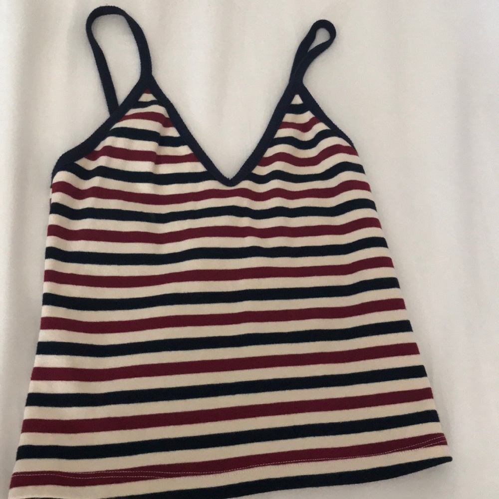 Red white and blue V-neck tank top